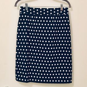 Polka dot BR pencil skirt.